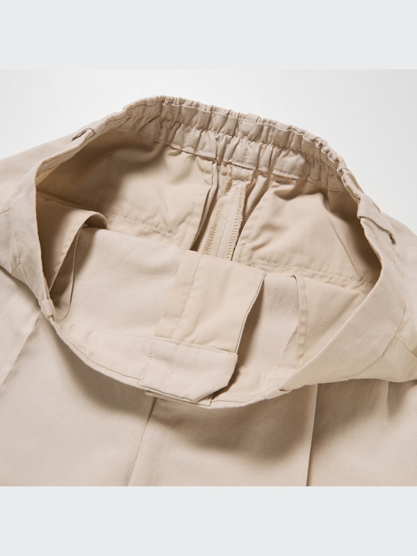 LINEN BLEND PLEATED WIDE PANTS(LONG)