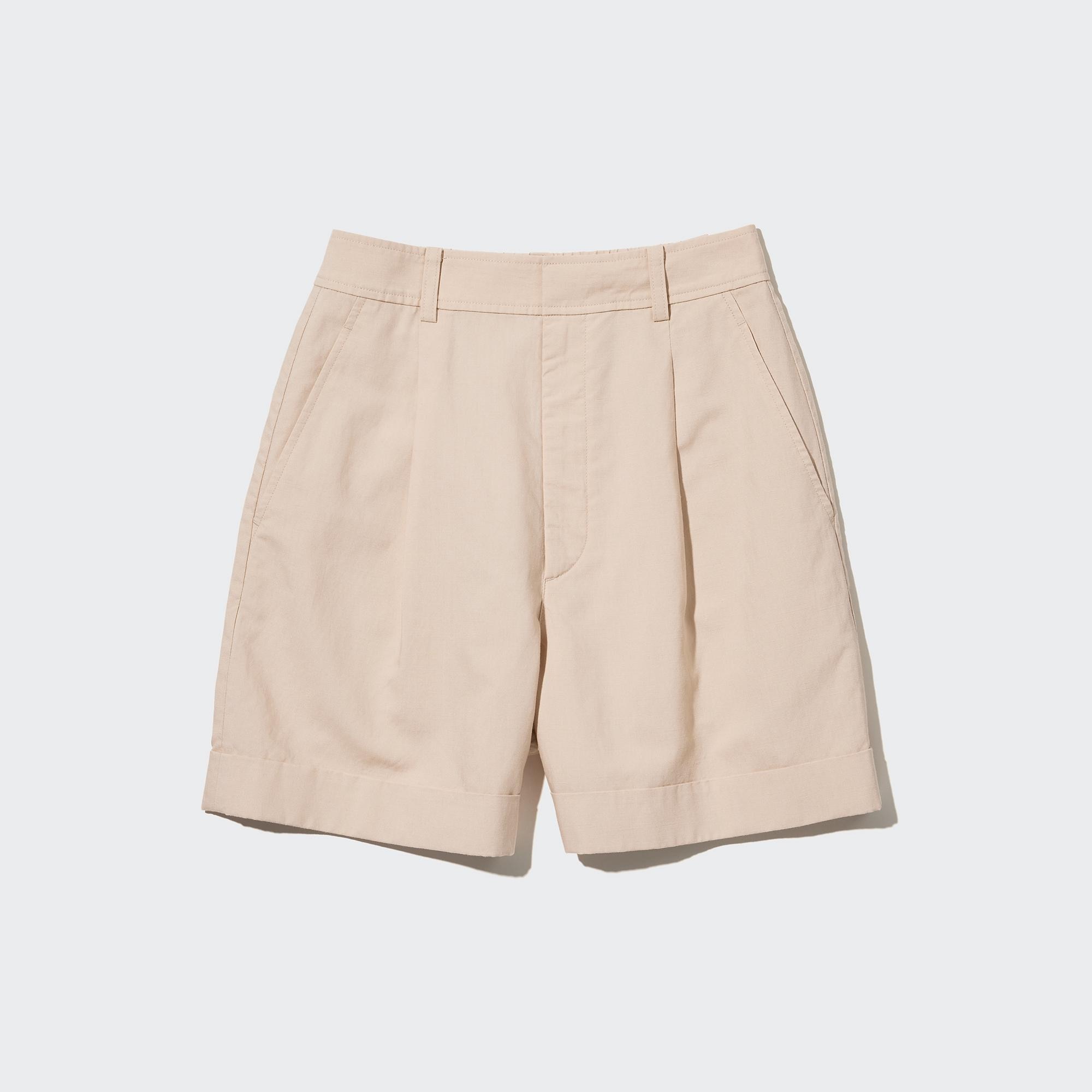 Linen Blend High Waisted Shorts UNIQLO UK