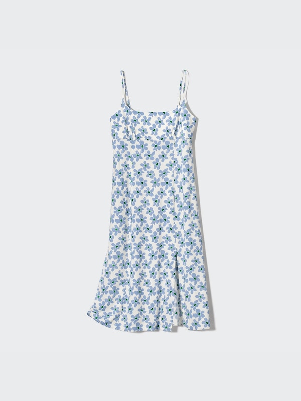 Printed Front Slit Camisole Dress