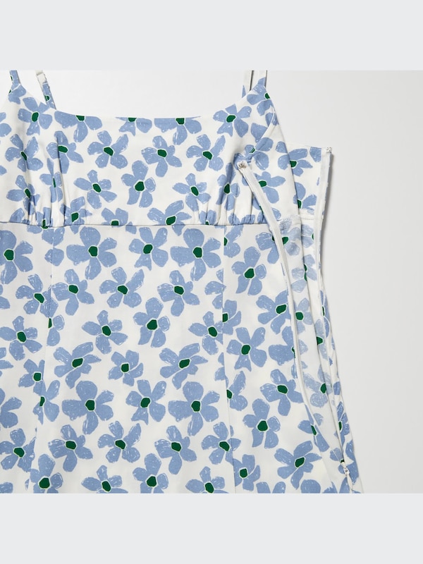 Printed Front Slit Camisole Dress