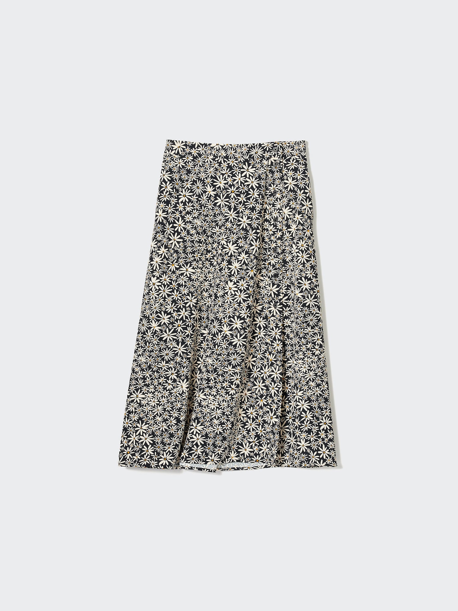 Printed Slit Midi Skirt