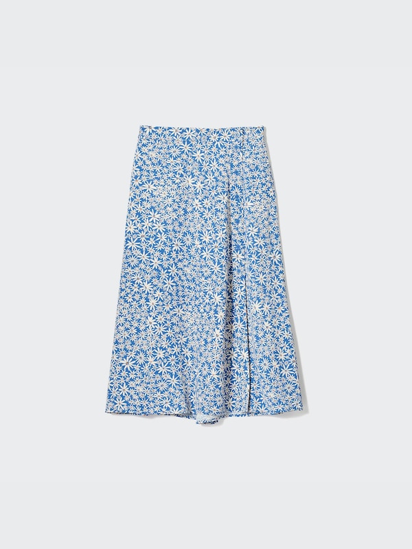 Printed Slit Midi Skirt