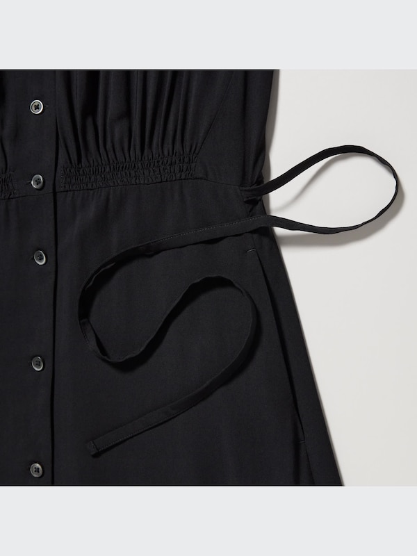 V-Neck Long-Sleeve Flare Dress