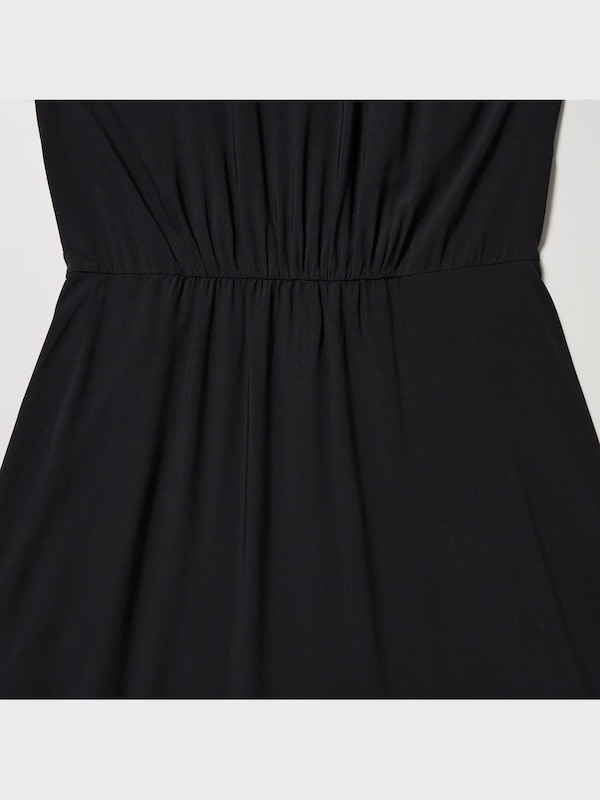 V-Neck Long-Sleeve Flare Dress