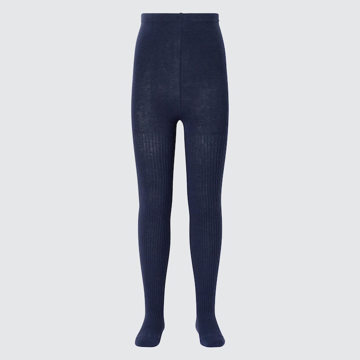 Uniqlo HEATTECH Medias Térmicas Canalé Niña - Azul Marino - 9-10Y