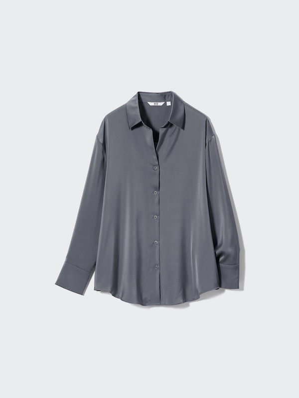 Satin Long-Sleeve Blouse