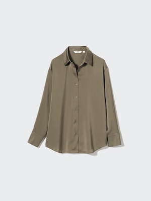 Satin Long-Sleeve Blouse