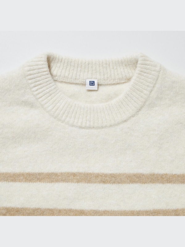 Souffle Yarn Striped Long-Sleeve Sweater
