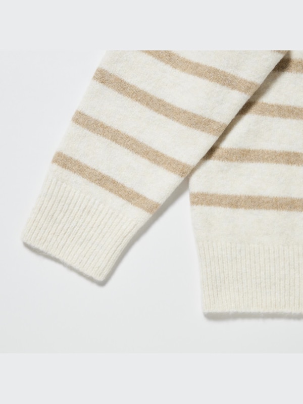 Souffle Yarn Striped Long-Sleeve Sweater