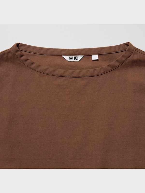 U Relaxed 3/4 Sleeve Pullover Dress