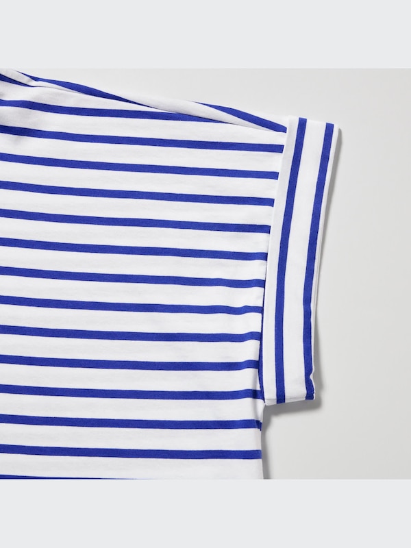Cotton Oversized Short-Sleeve Striped T-Shirt