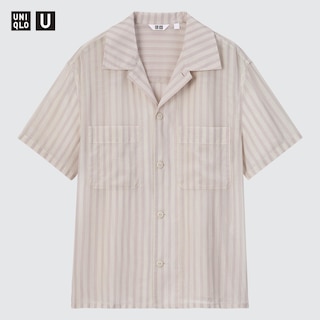 U Cotton Sheer Striped Short Sleeve Shirt