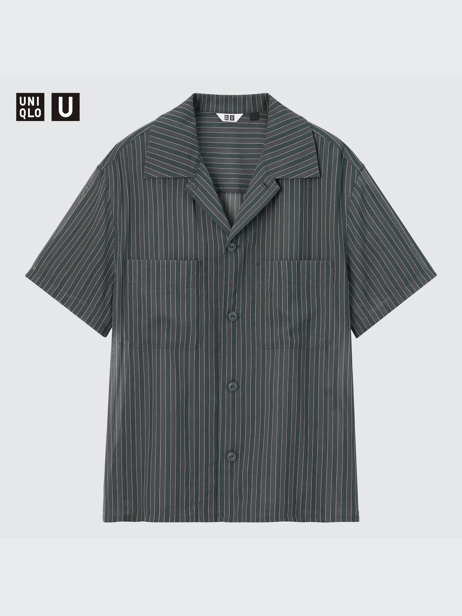 【U LAN】String striped over short-sleeved shirt U LAN】String striped over short-sleeved shirt