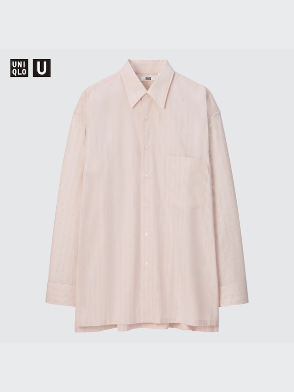 U Oversized Striped Long-Sleeve Shirt