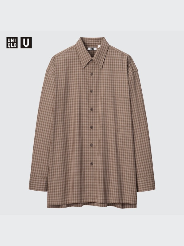 U Oversized Checked Long-Sleeve Shirt