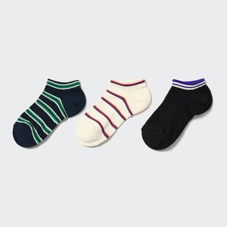 Kids Striped Short Socks (Three Pairs)