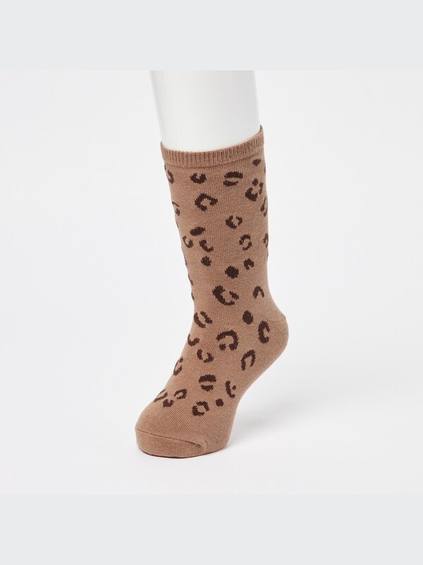 Kids Leopard Print Regular Socks (Three Pairs)