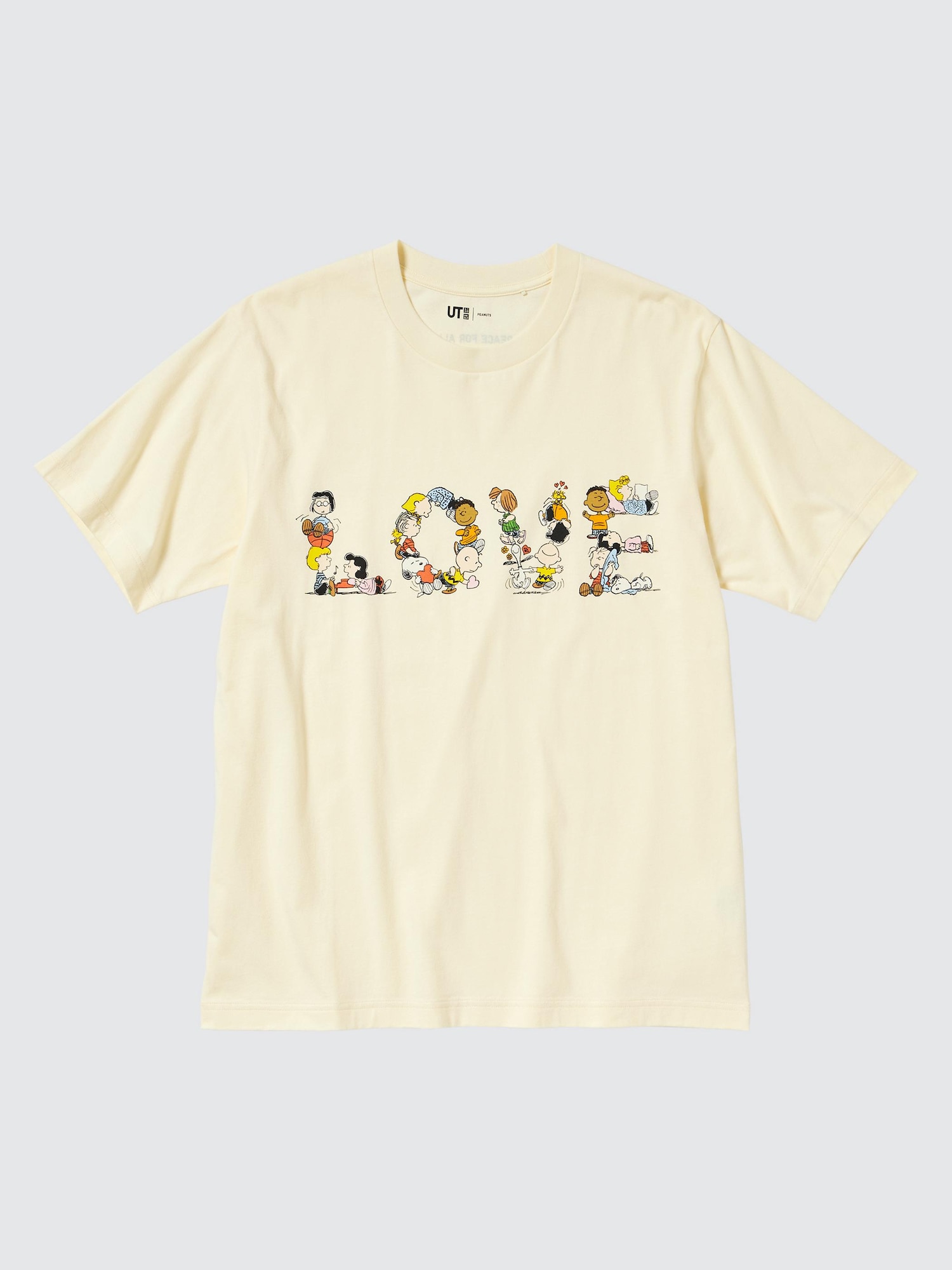 Peace for All Graphic T Shirt Peanuts Yellow 2XS Uniqlo US