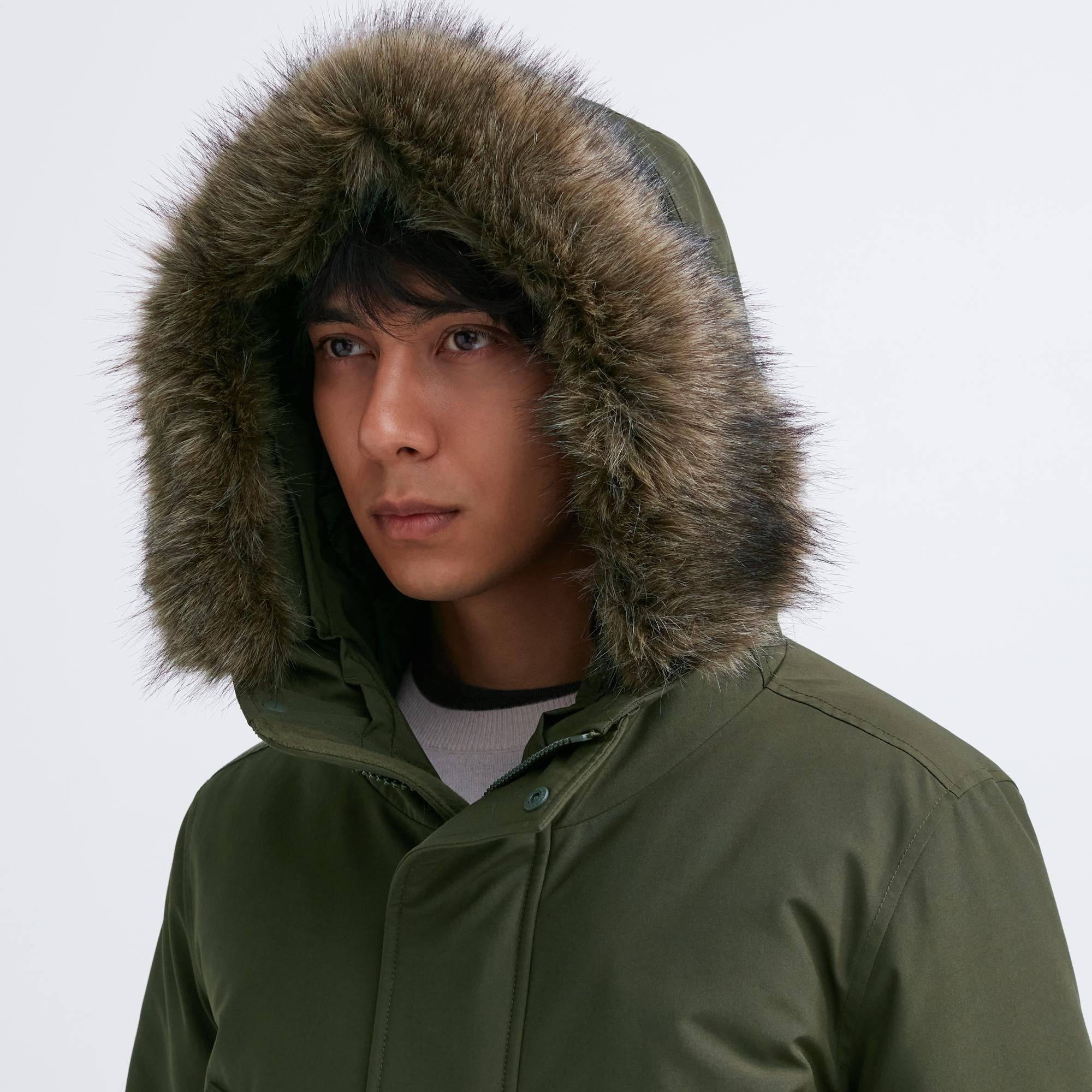 Uniqlo jacket shop with fur