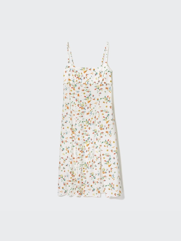 Printed Front Slit Camisole Dress