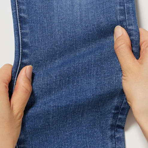 UNIQLO Medium/Light Wash Drawstring Waist Pull On Denim Jogger Jeans Womens  sz 2