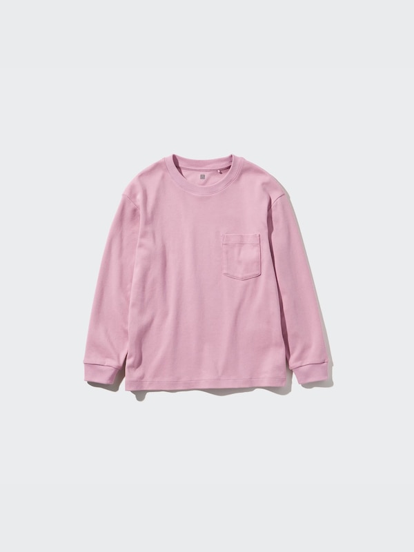 Soft Brushed Crew Neck Long-Sleeve T-Shirt