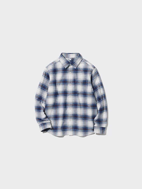 CHEMISE EN FLANELLE À CARREAUX MANCHES LONGUES