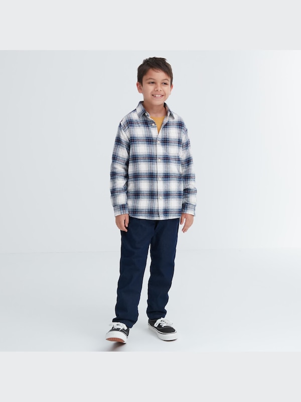 CHEMISE EN FLANELLE À CARREAUX MANCHES LONGUES