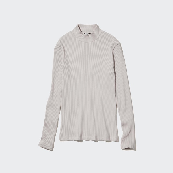Ribbed High Neck Long-Sleeve T-Shirt | UNIQLO US