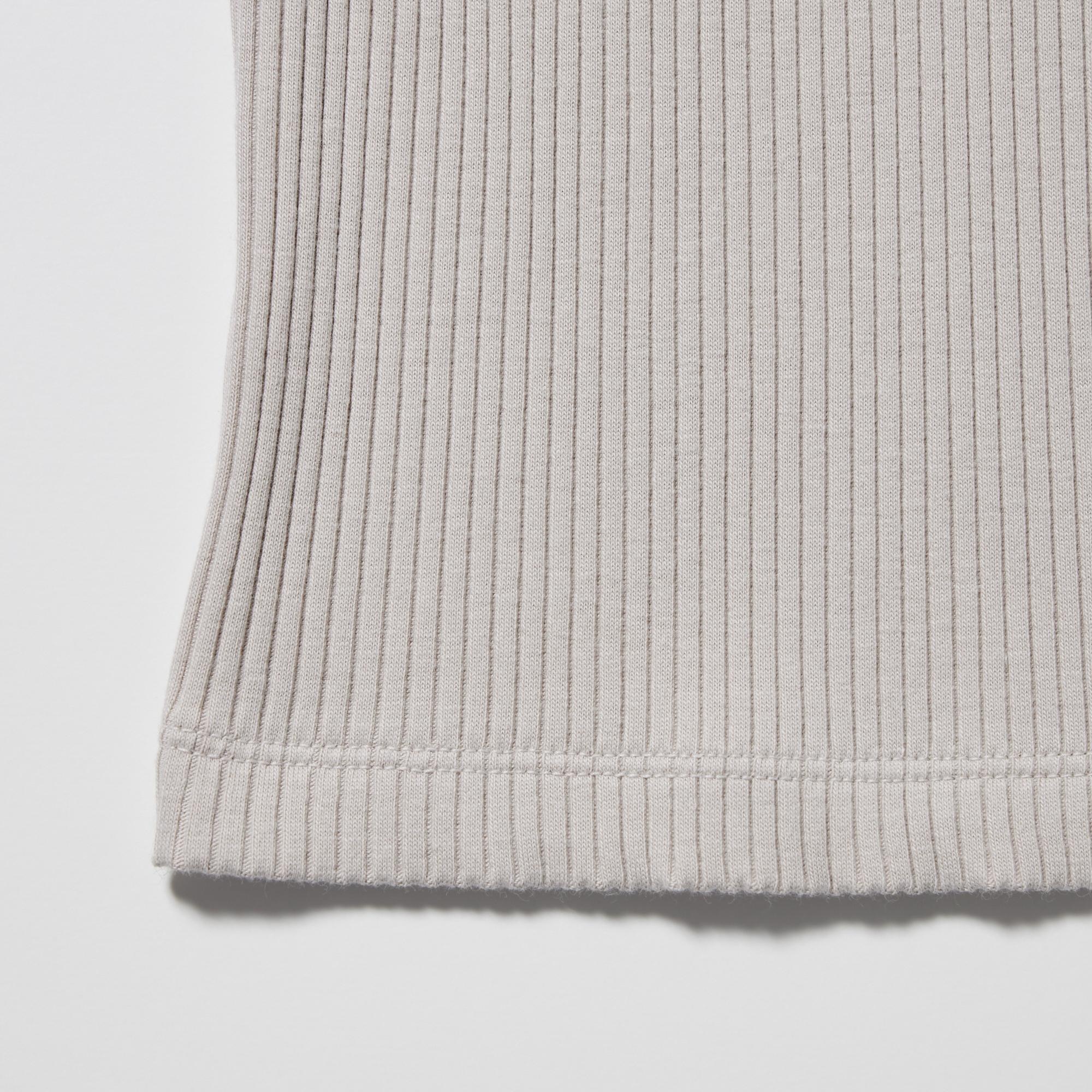 Ribbed High Neck Long Sleeved T-Shirt | UNIQLO