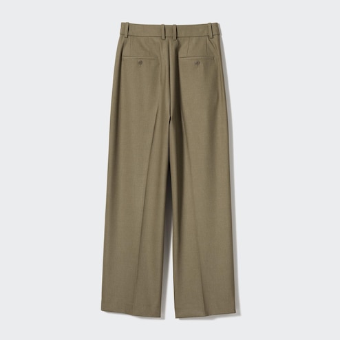 Brown High Rise Pleated Wide Leg Pant|123842001