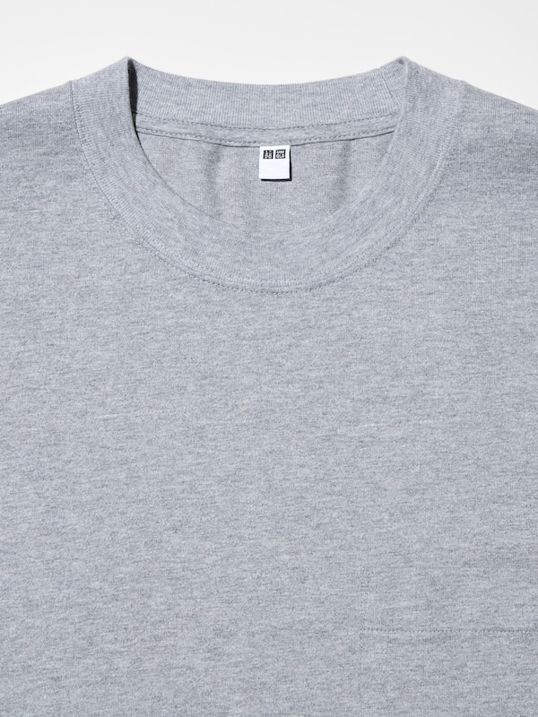 Washed Cotton Crew Neck Long-Sleeve T-Shirt (Oversized)