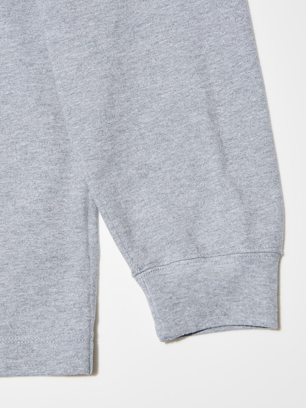 Washed Cotton Crew Neck Long-Sleeve T-Shirt (Oversized)