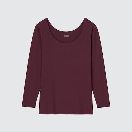 HEATTECH Scoop Neck Long Sleeved Thermal Top | UNIQLO NL