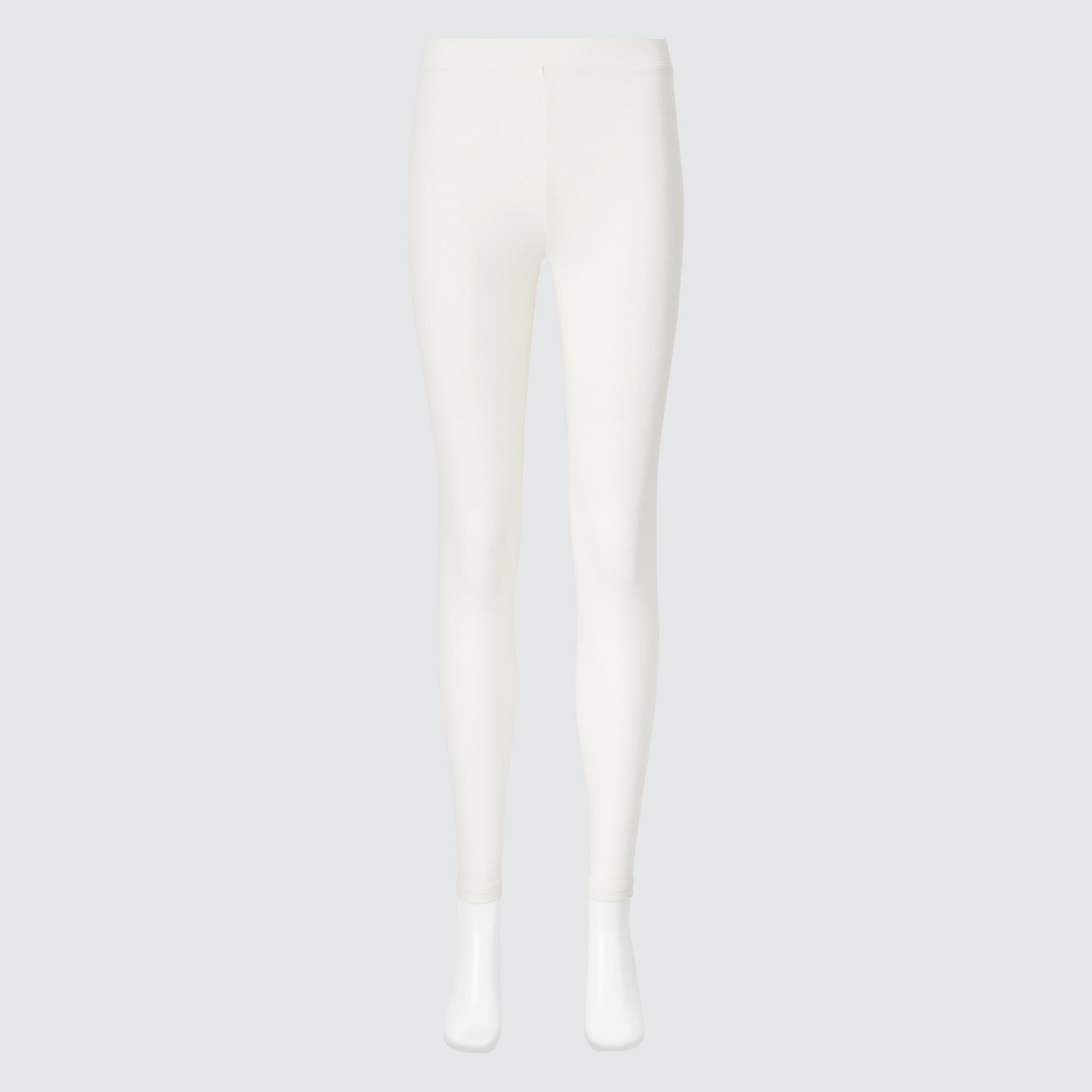 Uniqlo, Pants & Jumpsuits, Uniqlo Heat Tech Extra Warm Leggings Cream  White High Waist Knit Pull On Winter