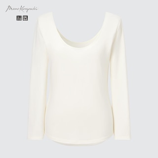 HEATTECH Ballet Neck Long-Sleeve T-Shirt (Silk Blend)