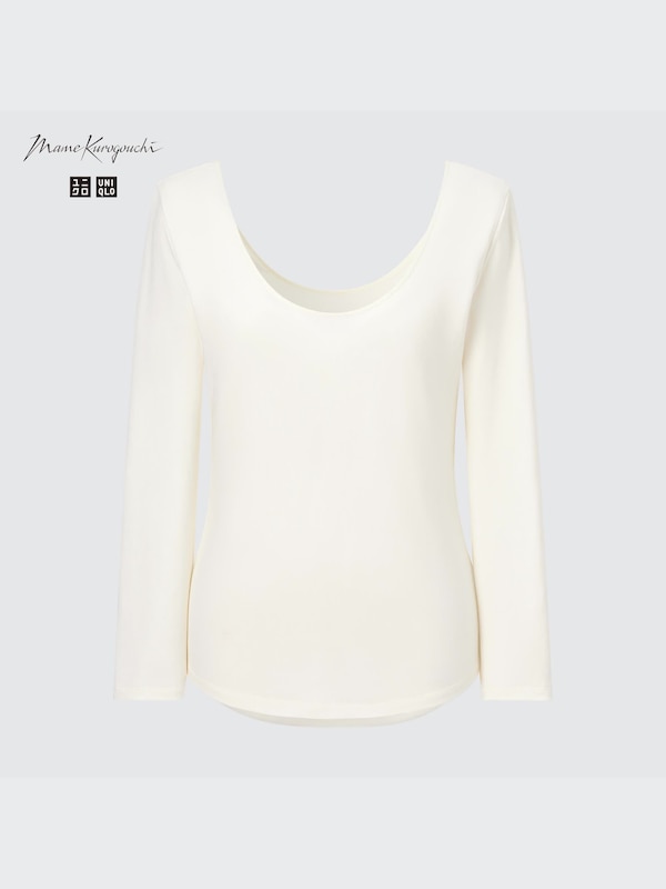 HEATTECH Ballet Neck Long-Sleeve T-Shirt (Silk Blend)