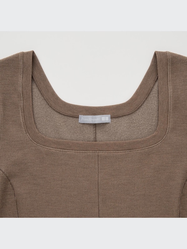 HEATTECH Waffle Wool Blend T-Shirt | Extra Warm | Square Neck