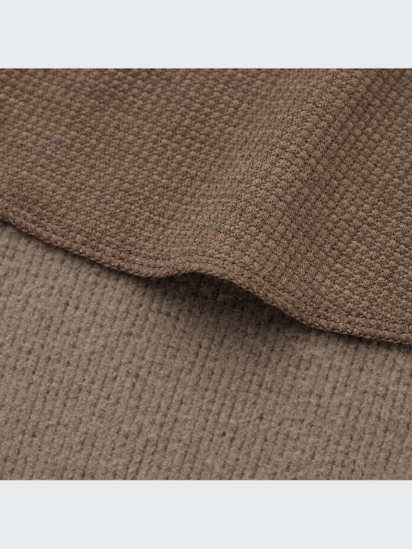 HEATTECH Waffle Wool Blend T-Shirt | Extra Warm | Square Neck