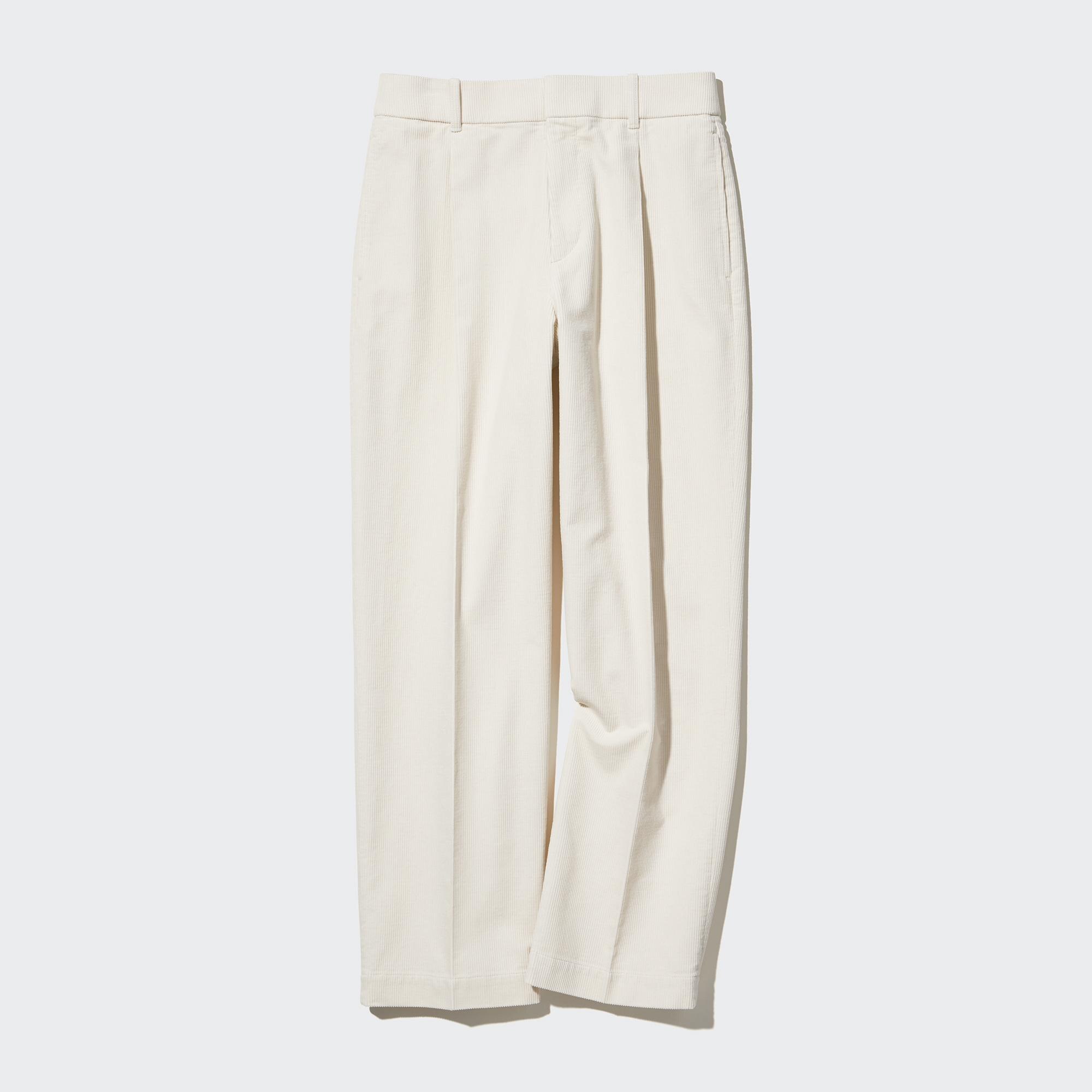 Corduroy Wide-Fit Pleated Pants | UNIQLO US