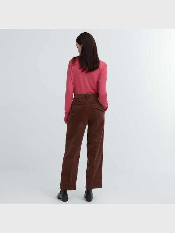 CORDUROY PLEATED WIDE PANTS