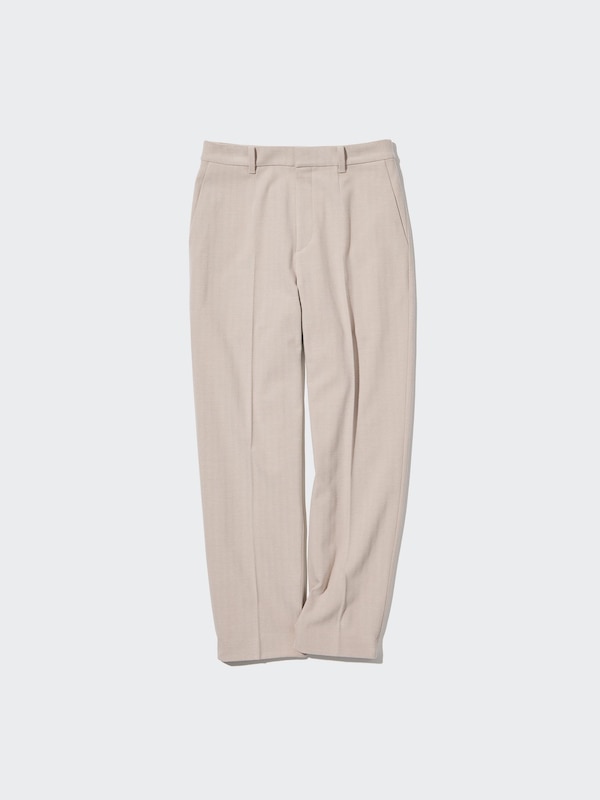 SMART BRUSHED ANKLE PANTS (HERRINGBONE)