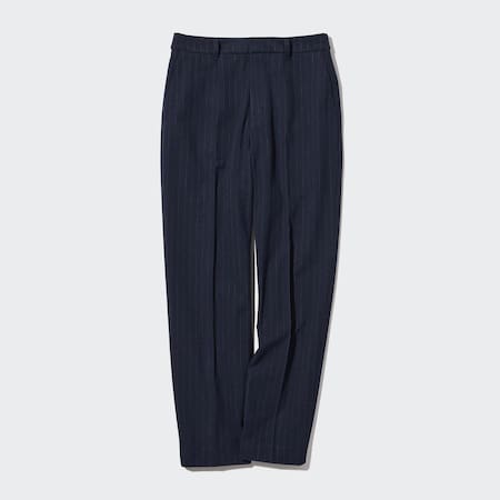 Smart Brushed Striped Ankle Length Trousers