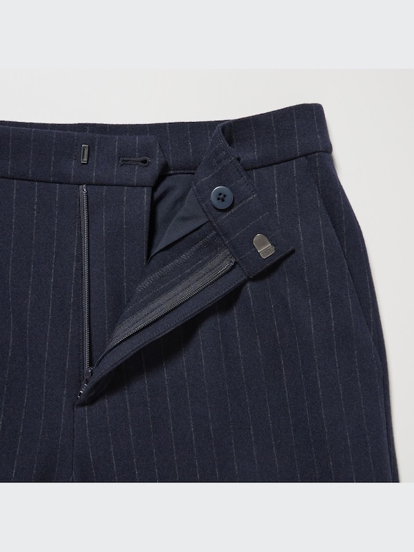 Smart Brushed Ankle Pants (Pinstripe)