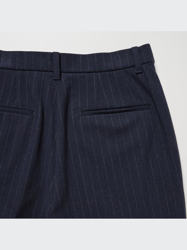 Smart Brushed Ankle Pants (Pinstripe)