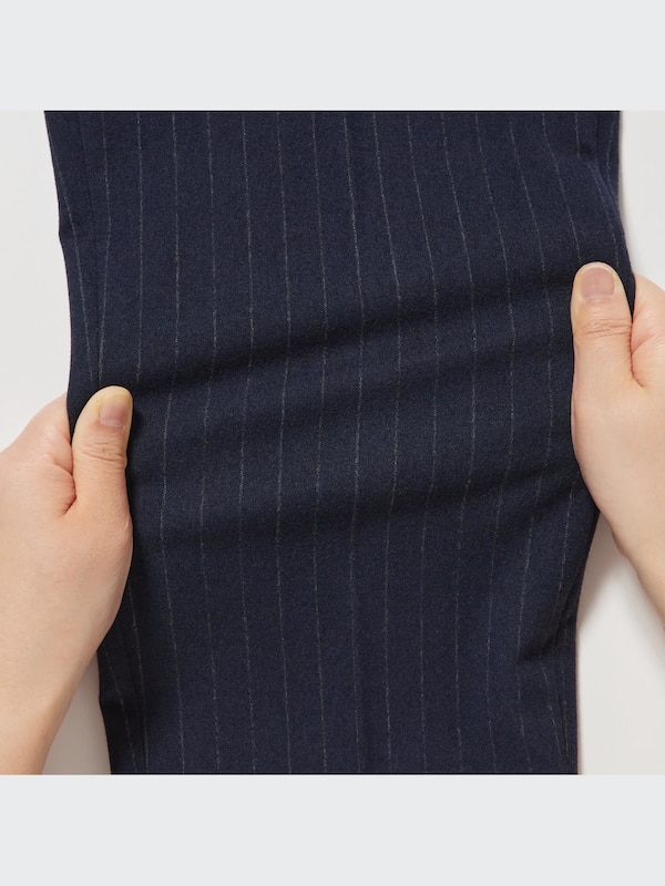 Smart Brushed Ankle Pants (Pinstripe)