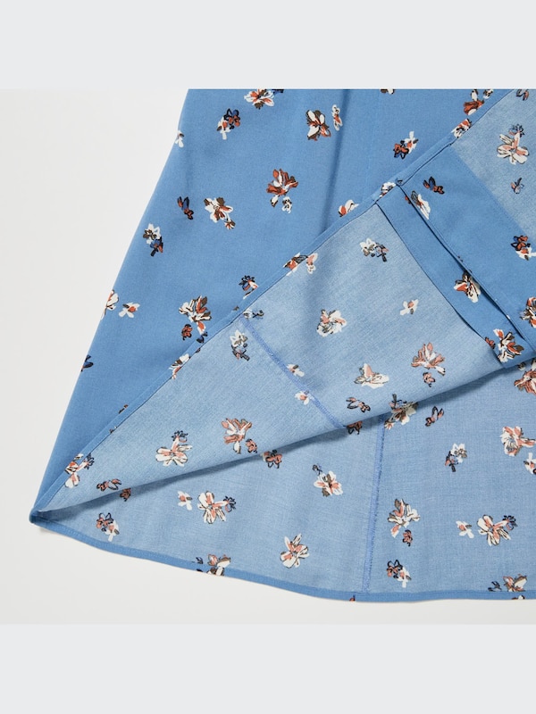 Printed V-Neck Long-Sleeve Mini Dress