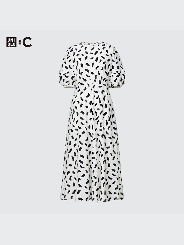 Balloon Sleeve Short-Sleeve Dress