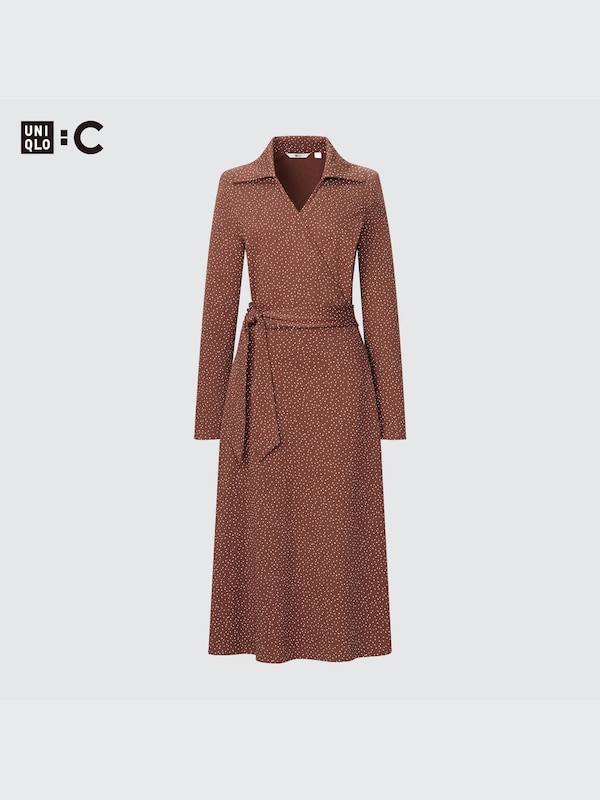 Wrap Long-Sleeve Dress