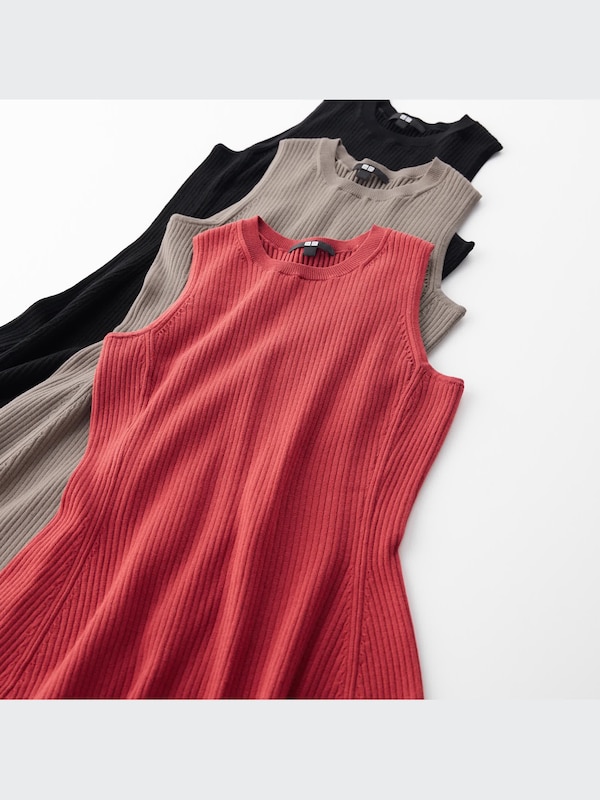 Cotton Blend Knit Sleeveless Dress